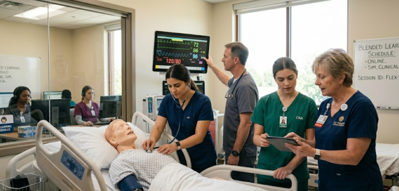 Flexible blended healthcare training session